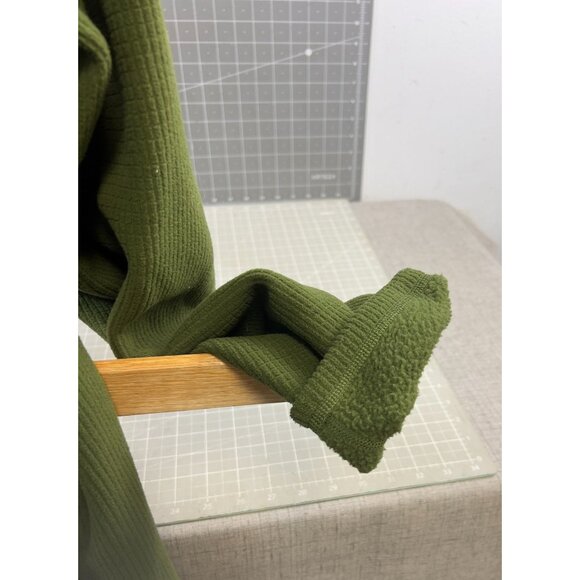 Northface Men's Sz. L Green Full Zip Fleece Jacket Waffle Thermal VG+ - Picture 7 of 12